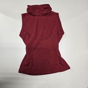 Elegant Red Turtleneck Sleeveless Sweater